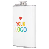 ビパーソナライズされたジネスロゴ付きの白いフラスコ フラスク (左)