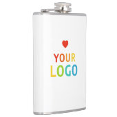 ビパーソナライズされたジネスロゴ付きの白いフラスコ フラスク (右)