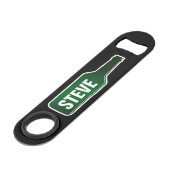 ビパーソナライズされたールボトルオープナーと名前をカスタムする スピード栓抜き (裏面アングル)