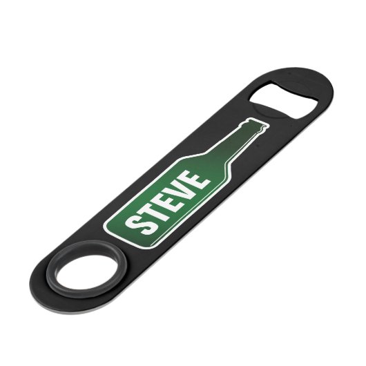 ビパーソナライズされたールボトルオープナーと名前をカスタムする スピード栓抜き (裏面アングル)