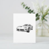 ビパー懸命 – トップマッスルカー:ホワイト仕上げ ポストカード (スタンド正面)