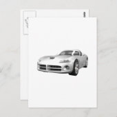 ビパー懸命 – トップマッスルカー:ホワイト仕上げ ポストカード (正面/裏面)