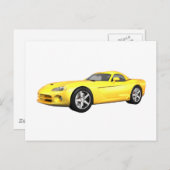 ビパー懸命 – トップマッスルカー:黄色の仕上げ: ポストカード (正面/裏面)