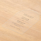 ビビアンシンプルのエレガントな結婚式の日付を保存 アクリル招待状 (レイダウン)