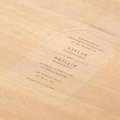 ビビアンシンプルエレガントな結婚式 アクリル招待状 (レイダウン)