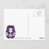 「ビビアン」紫色のサイバーゴシックフェアリー・アート・ポストカード ポストカード (裏面)