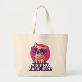 ビビッドなチワワのトートバッグ Ain't No Basic Here! ラージトートバッグ
