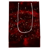 ビビッドレッドゴールドスノーマウス クリスマスギフトバッグ ミディアムペーパーバッグ (裏面)