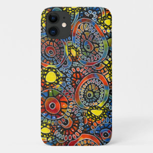 ビビビッカラフルドオーバルコラルオリジナル抽象芸術アート iPhone 11 ケース