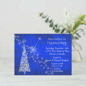 ビビビッドブルークリスマスツリーパーティの招待状 招待状 (スタンド正面)
