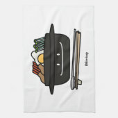 ビビンバの韓国の茶碗のnamulの野菜の卵 キッチンタオル (縦)