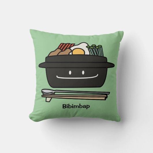 ビビンバの韓国の茶碗のnamulの野菜の卵 クッション (正面)