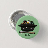 ビビンバの韓国の茶碗のnamulの野菜の卵 缶バッジ (正面&裏面)