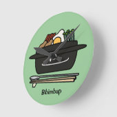 ビビンバップ韓国丼ナムル野菜卵 ラウンド壁時計 (傾斜)