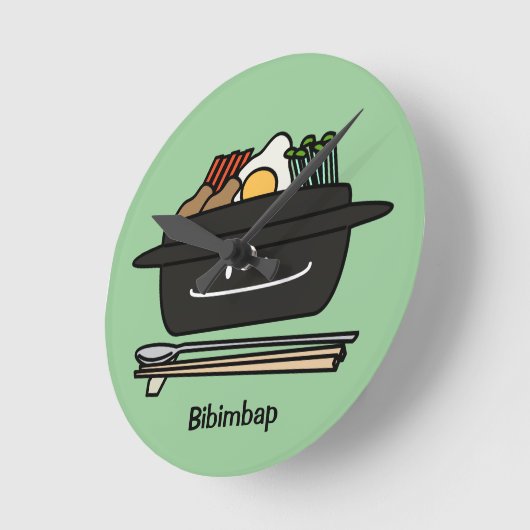 ビビンバップ韓国丼ナムル野菜卵 ラウンド壁時計 (傾斜)