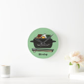 ビビンバップ韓国丼ナムル野菜卵 ラウンド壁時計 (ホーム)