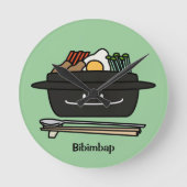ビビンバップ韓国丼ナムル野菜卵 ラウンド壁時計 (正面)