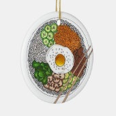ビビンバップ韓国料理料理料理米卵料理 セラミックオーナメント (右)