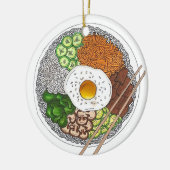 ビビンバップ韓国料理料理料理米卵料理 セラミックオーナメント (左)