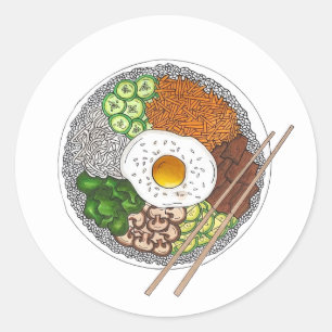 ビビンバップ韓国料理料理料理米卵料理 ラウンドシール