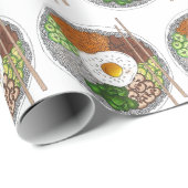 ビビンバップ韓国料理料理料理米卵料理 ラッピングペーパー (ロールコーナー)