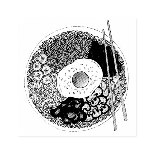 ビビンバップ韓国料理料理料理米卵料理 ラバースタンプ (インプリント)