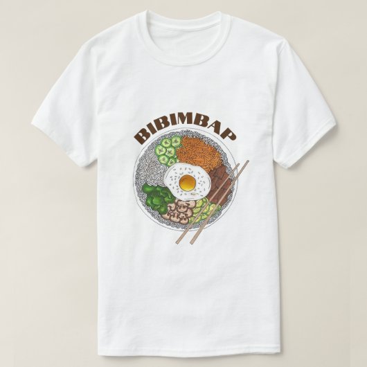 ビビンバップ韓国料理料理料理米卵料理 Tシャツ (デザイン正面)