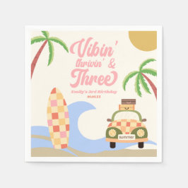 ビビン&スリーサーフピンクの誕生日パーティー スタンダードカクテルナプキン