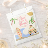 ビビン&スリーサーフピンクの誕生日パーティー フェイバーバッグ (クリップ留めされた状態)