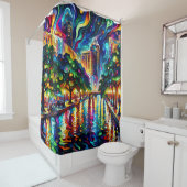 ビビ鮮やかジョン:サンサイケデリックアントニオ・リバーウォーク シャワーカーテン (インサイチュ)
