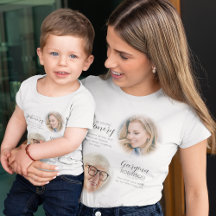 ビフォーアフター写真のモダンなメモリアルTシャツ