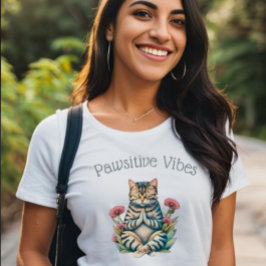ビブおもしろいス前向き猫好きTシャツ Tシャツ