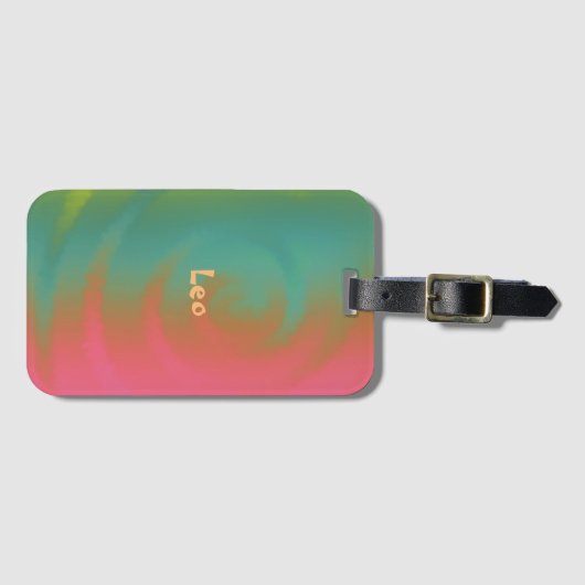 ビブクールーを芸術品を気取った旋回カラフルする ラゲッジタグ (正面横)