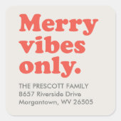 ビブメリースのみレトロホリデー差出人住所 スクエアシール (正面)