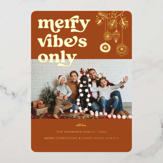 ビブメリースのみ |レトロの写真の休日 箔シーズンカード (正面)