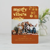 ビブメリースのみ |レトロの写真の休日 箔シーズンカード (立ち正面)