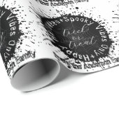 ビブモダンスのみ黒と白ハロウィン ラッピングペーパー (ロールコーナー)