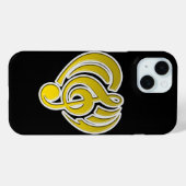 ビブラシオンズ ミュージカル ラブ イエロー ハート 音符 DJ Case-Mate iPhoneケース (裏面 (横))