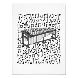 ビブラフォンミュージカルノートパーカッショニストミュージシャン フォトプリント           