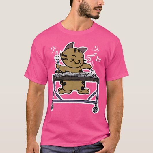 ビブラホ遊ネの子猫ジャズキャッツマリンバ Tシャツ (正面)