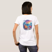 ビブラントスターフィッシュオンザビーチウィズオーシャンウェーブ Tシャツ (裏面フル)