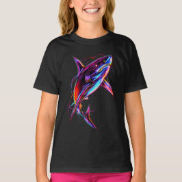 ビブラントネオンシャークモダンデジタルオーシャン Tシャツ