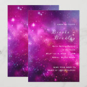 ビブラントマゼンタ星雲の結婚式 招待状 (正面/裏面)
