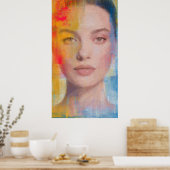 ビブラント・インパスト抽象的肖像画 ポスター (キッチン)