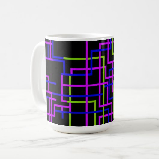 ビブラント ネオン グリッド コーヒーマグカップ (正面左)