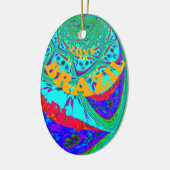 ビブラント フローラル パターン: ブラジルのトリビュート イート ラブ セラミックオーナメント (左)