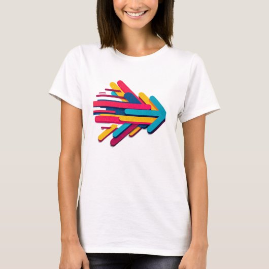 ビブラント レトロ 3D モーション アロー Tシャツ (正面)
