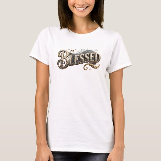 ビブラント BLESSED スタイル ステートメント Tシャツ (正面)