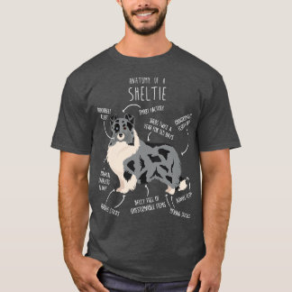 ビブルーシェットランド・ シープドッグシェットランドシェプドッグ解剖学 Tシャツ