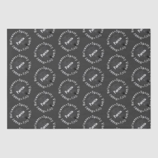 ビブ不気味スお洒落白黒ハッピーハローウィン 薄葉紙 (正面)